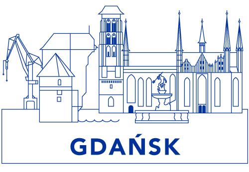 Icon represents key monuments in Gdańsk, Poland