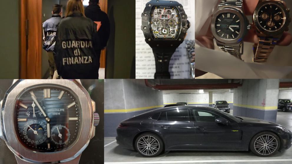 luxury watches, cars, officers