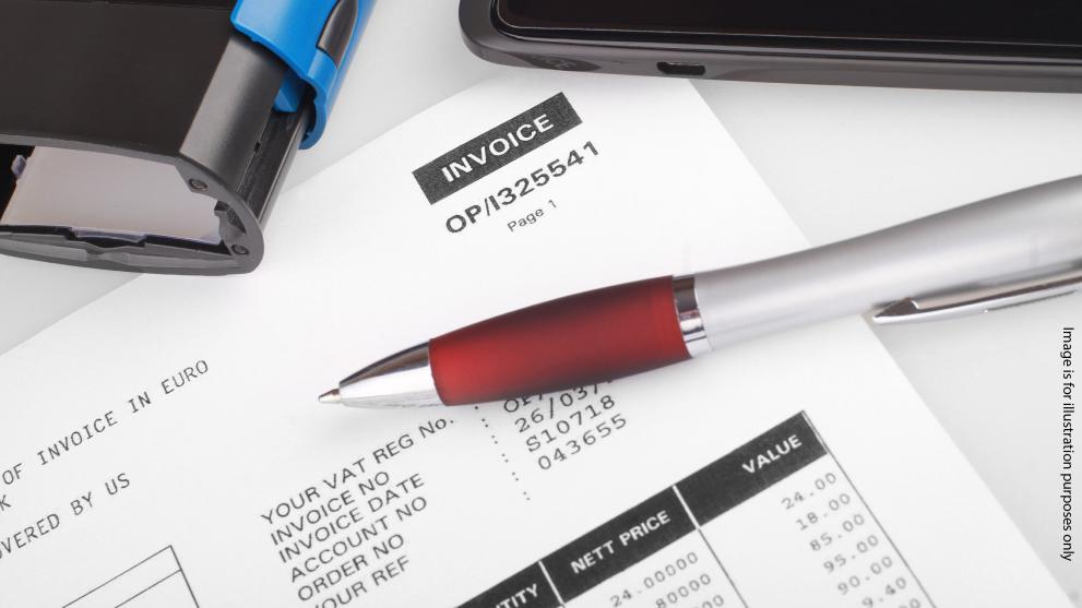 Photo of invoice