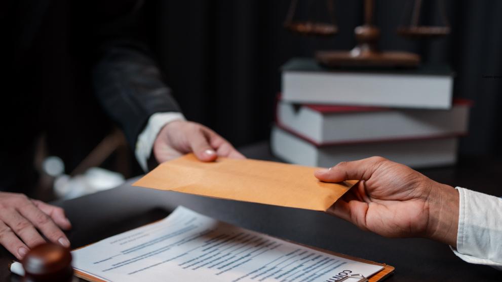 illustration of bribery