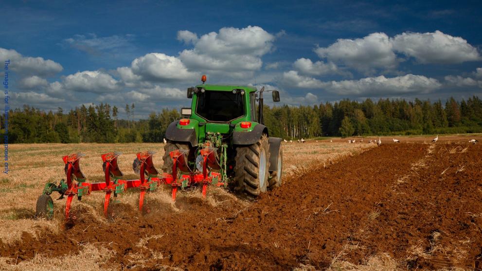 Tractor in field