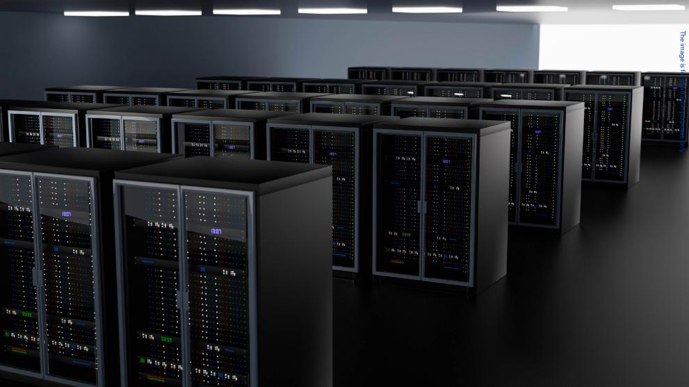 data storage room with servers