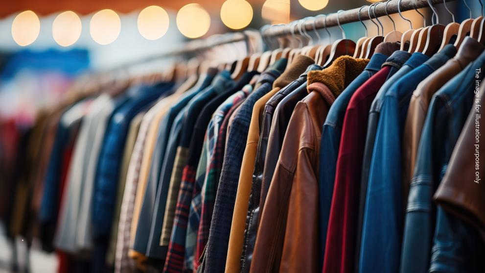 clothing on a clothing rack