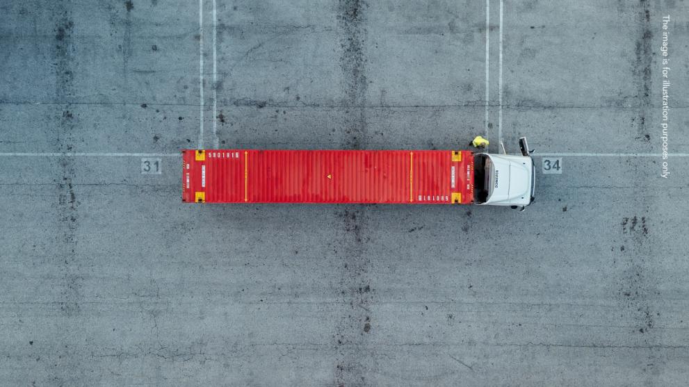 Truck aerial view