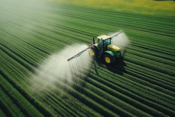 tractor in a big field