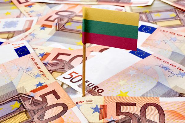 Lithuanian flag in the middle of money