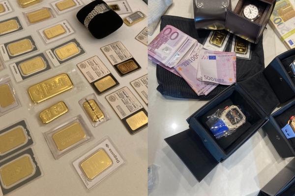 seized goods, gold, watches, cash