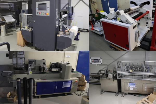 Collage of photos of machines
