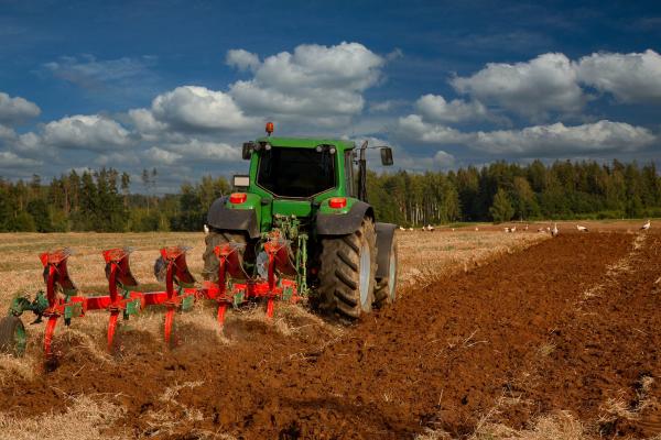 Tractor in field
