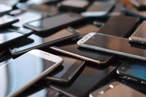 phones on a table