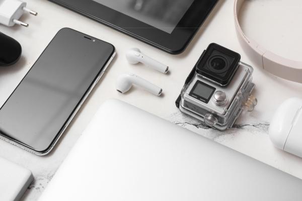 Electronics on a table